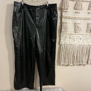 Plus size faux leather straight leg pants / Shein Curve / Size 3X / 18